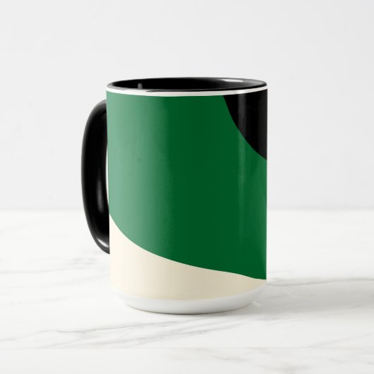 Einfache Waves - Grün, Creme und Schwarz Tasse (Vorderseite Links)