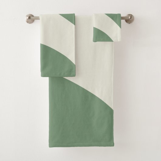 Einfache Waves in Grün Badhandtuch Set (Insitu)