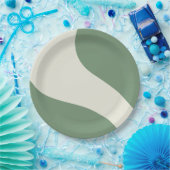 Einfache Waves in Grün Pappteller (Party)