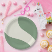 Einfache Waves in Grün Pappteller (Party)