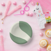 Einfache Waves in Grün Pappteller (Party)