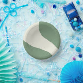 Einfache Waves in Grün Pappteller (Party)