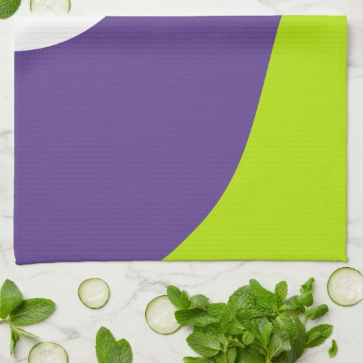 Einfache Waves in Kalkgrün und Lila Geschirrtuch (Gefaltet)