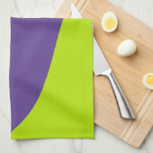 Einfache Waves in Kalkgrün und Lila Geschirrtuch (Viertel Falte)