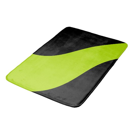 Einfache Waves in Lime Green Badematte (Schrägansicht)
