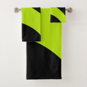 Einfache Waves in Lime Green Badhandtuch Set (Insitu)