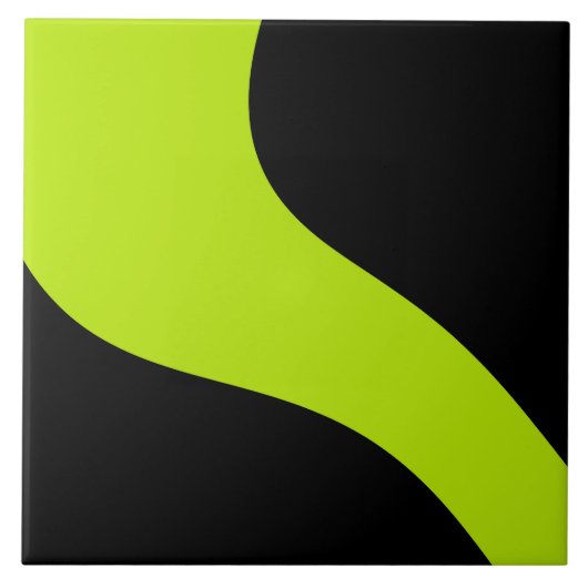 Einfache Waves in Lime Green Fliese (Vorderseite)