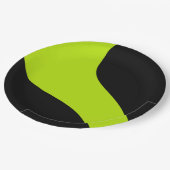 Einfache Waves in Lime Green Pappteller (Schrägansicht)