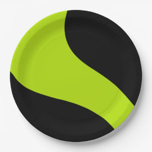 Einfache Waves in Lime Green Pappteller