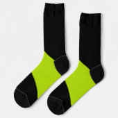 Einfache Waves in Lime Green Socken (Linkes Detail)