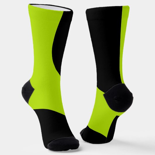 Einfache Waves in Lime Green Socken (Gewinkelt)
