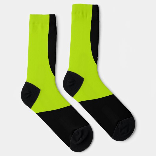 Einfache Waves in Lime Green Socken (Rechts)