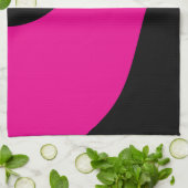 Einfache Waves in Magenta und Schwarz Geschirrtuch (Gefaltet)