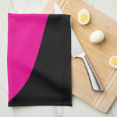 Einfache Waves in Magenta und Schwarz Geschirrtuch (Viertel Falte)