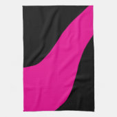 Einfache Waves in Magenta und Schwarz Geschirrtuch (Vertikal)