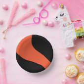 Einfache Waves in Schwarz und Orange Pappteller (Party)