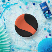 Einfache Waves in Schwarz und Orange Pappteller (Party)