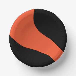 Einfache Waves in Schwarz und Orange Pappteller