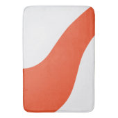 Einfache Waves - orange und weiß Badematte (Vorderseite Vertikal)