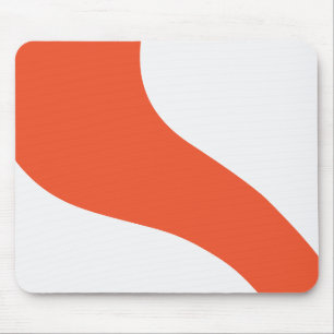 Einfache Waves - orange und weiß Mousepad