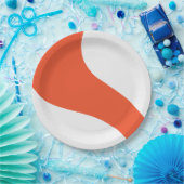 Einfache Waves - orange und weiß Pappteller (Party)