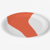 Einfache Waves - orange und weiß Pappteller (Schrägansicht)