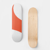 Einfache Waves - orange und weiß Skateboard (Vorderseite)