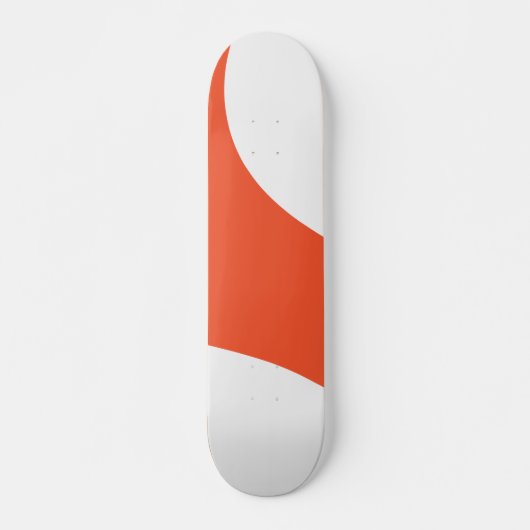 Einfache Waves - orange und weiß Skateboard (Vorne)
