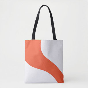 Einfache Waves - orange und weiß Tasche