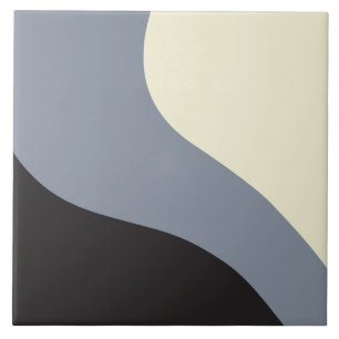 Einfache Waves - Schwarz, Grau und Creme Fliese