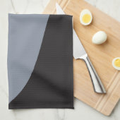 Einfache Waves - Schwarz, Grau und Creme Geschirrtuch (Viertel Falte)