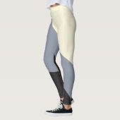 Einfache Waves - Schwarz, Grau und Creme Leggings (Links)