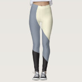 Einfache Waves - Schwarz, Grau und Creme Leggings (Vorderseite)