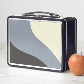 Einfache Waves - Schwarz, Grau und Creme Metall Brotdose (Beispiel)