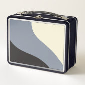 Einfache Waves - Schwarz, Grau und Creme Metall Brotdose (Vorderseite)