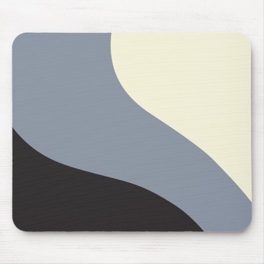 Einfache Waves - Schwarz, Grau und Creme Mousepad (Vorne)