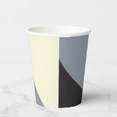 Einfache Waves - Schwarz, Grau und Creme Pappbecher (Rechts)