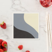 Einfache Waves - Schwarz, Grau und Creme Serviette (Beispiel)