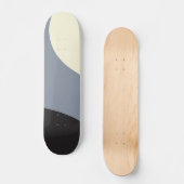 Einfache Waves - Schwarz, Grau und Creme Skateboard (Vorderseite)