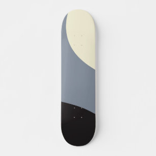 Einfache Waves - Schwarz, Grau und Creme Skateboard