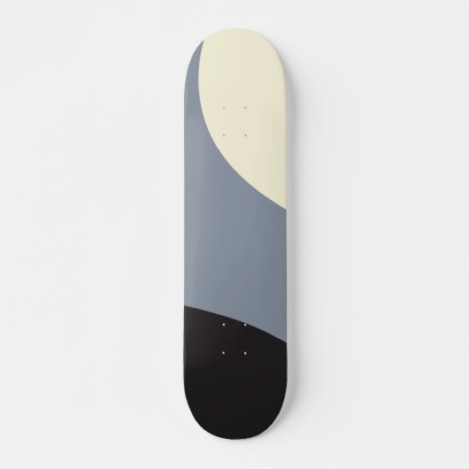 Einfache Waves - Schwarz, Grau und Creme Skateboard (Vorne)