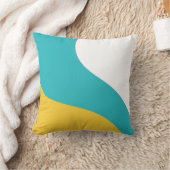 Einfache Waves - Türkis und Gelb Kissen (Decke)