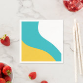 Einfache Waves - Türkis und Gelb Serviette (Beispiel)