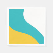 Einfache Waves - Türkis und Gelb Serviette (Vorderseite)