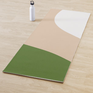 Einfache Waves - Weiß, Sand und Palmgrün Yogamatte