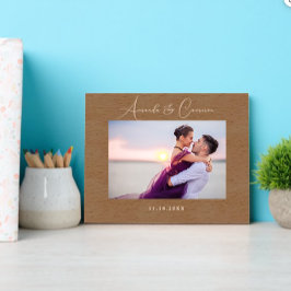 Einfache Wedding Monogram Laser Etched Picture Fra Geätzte Rahmen