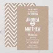 EINFACHE WEDUNG niedlicher schlichter Herzkraft Einladung (Vorne/Hinten)