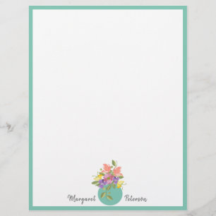 Einfache weibliche Blume Personalisiert Letterhead Briefbogen