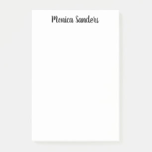 Einfache weibliche Girly Moderne Schwarze Schrift Post-it Klebezettel