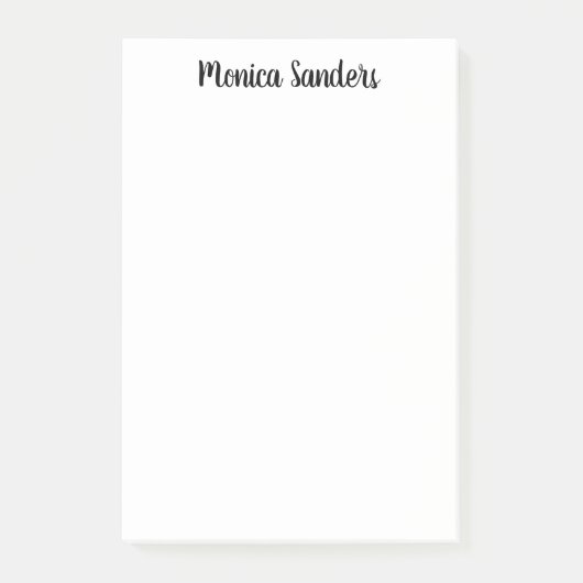 Einfache weibliche Girly Moderne Schwarze Schrift Post-it Klebezettel (Vorderseite)